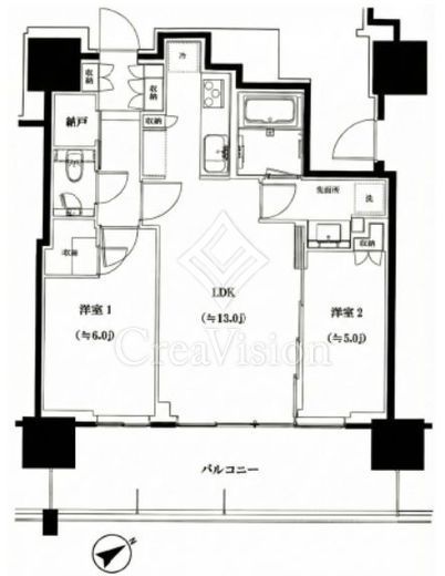 グランドシティタワー池袋 17階 間取り図