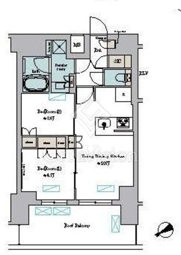 ブリリアイスト門前仲町 602 間取り図