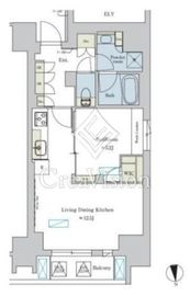 ブリリアイスト浅草 1401 間取り図