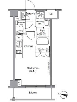 ディームス麻布狸穴町 417 間取り図