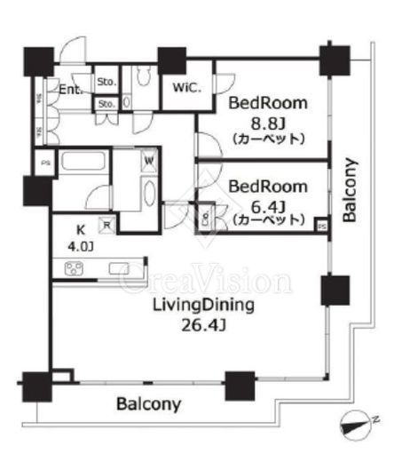 ベイクレストタワー 34階 間取り図