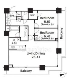 ベイクレストタワー 34階 間取り図