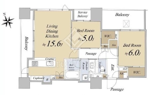 シティタワー虎ノ門 8階 間取り図
