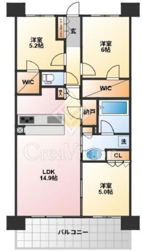 シティテラス国立 4階 間取り図