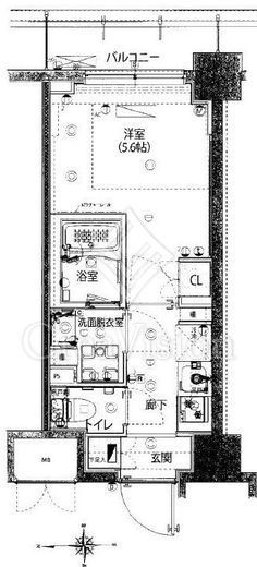 ハーモニーレジデンス武蔵小杉#002 1階 間取り図