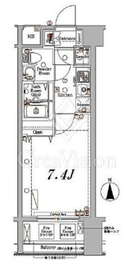 AXAS文京関口 7階 間取り図