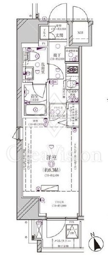ディアレイシャス上野浅草 2階 間取り図