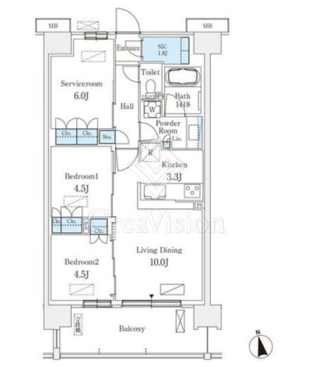 スカイグランデ津田沼 608 間取り図