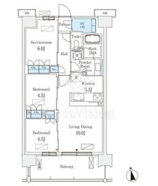 スカイグランデ津田沼 608 間取り図