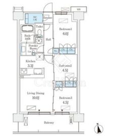 スカイグランデ津田沼 610 間取り図