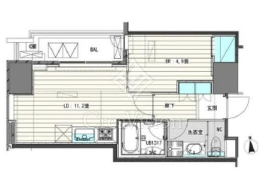 ホワイトタワー浜松町 1702 間取り図