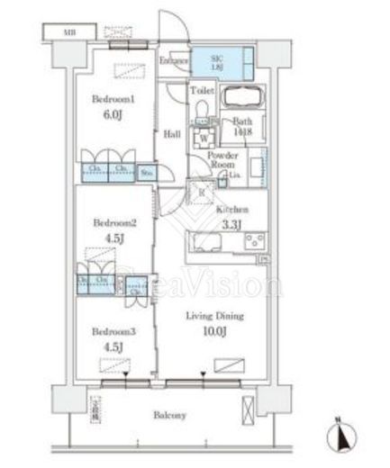 スカイグランデ津田沼 611 間取り図