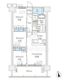 スカイグランデ津田沼 611 間取り図