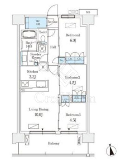 スカイグランデ津田沼 612 間取り図