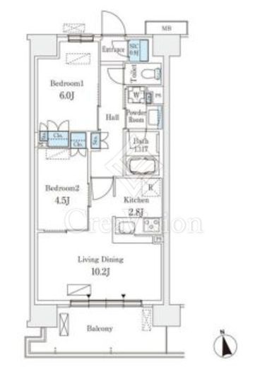スカイグランデ津田沼 614 間取り図