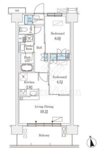 スカイグランデ津田沼 615 間取り図