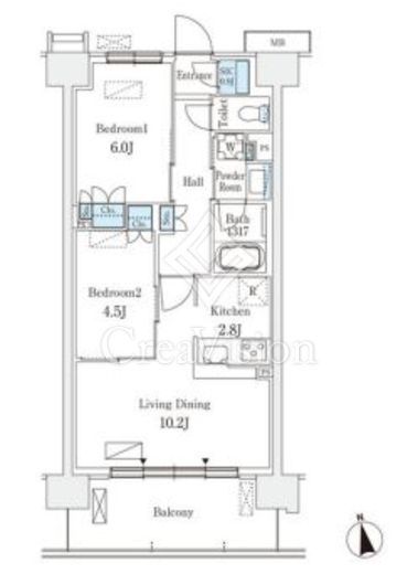 スカイグランデ津田沼 616 間取り図