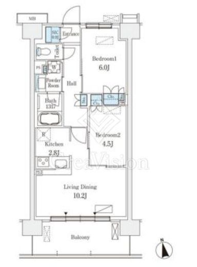 スカイグランデ津田沼 617 間取り図