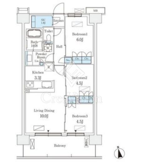 スカイグランデ津田沼 909 間取り図