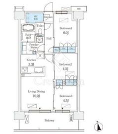 スカイグランデ津田沼 909 間取り図