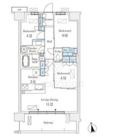 スカイグランデ津田沼 912 間取り図