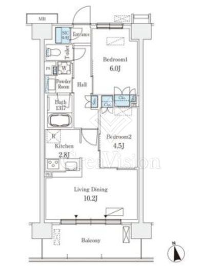 スカイグランデ津田沼 914 間取り図