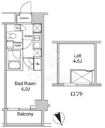 プラウドフラット蒲田Ⅱ 1507 間取り図