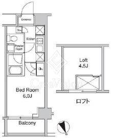 プラウドフラット蒲田Ⅱ 1507 間取り図
