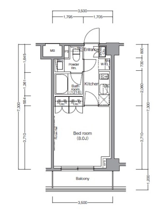 ディームス麻布狸穴町 505 間取り図