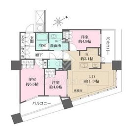 ザ・パークハウス西新宿タワー60 13階 間取り図