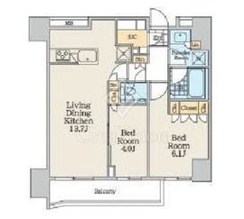 クレストコート中野富士見町 411 間取り図