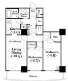 河田町ガーデン 2-1107 間取り図