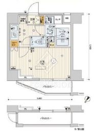 スカイコートヒルズ北新宿 6階 間取り図