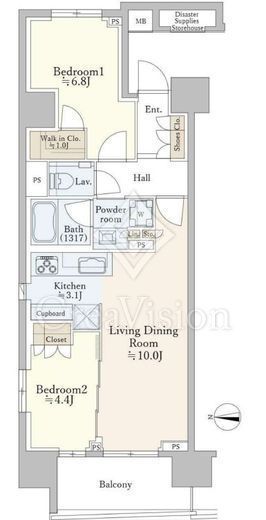 ザ・パークハウスアーバンス渋谷 7階 間取り図