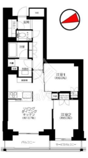 パークナード恵比寿 5階 間取り図