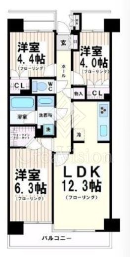 芦花公園パークホームズ 2階 間取り図
