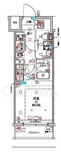 ラクラス横浜 908 間取り図