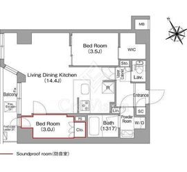 コンフォリア・リヴ平井MUTIO 202 間取り図