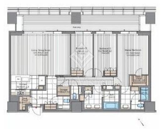麻布台ヒルズレジデンスB 55階 間取り図