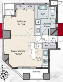 ガラ・シティ京橋 5階 間取り図