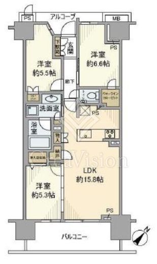 プラウドシティ越中島 13階 間取り図