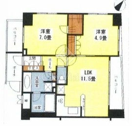 クオリア銀座3丁目 12階 間取り図