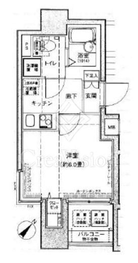 ドルチェ日本橋浜町弐番館 5階 間取り図