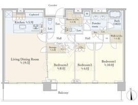 HARUMI FLAG PARK VILLAGE T棟 (晴海フラッグ パークヴィレッジ T棟) 50階 間取り図