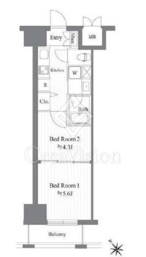 ジョイシティ蔵前 904 間取り図