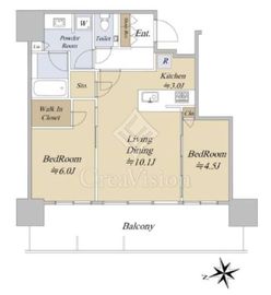 グランドシティタワー池袋 12階 間取り図
