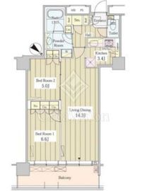 ユニゾンタワー 2707 間取り図