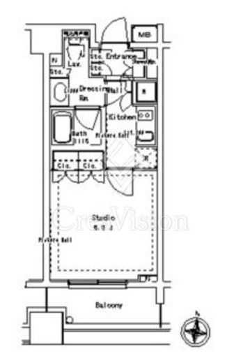 パークアクシス御茶ノ水ステージ 1210 間取り図