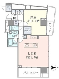 ブリリアタワー池袋 45階 間取り図