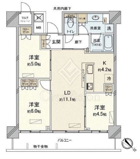 リヴァリエ 16階 間取り図